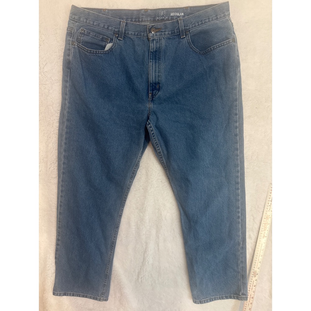 George Regular‎ Fit Men's Blue Denim Jeans Classic Casual Everyday